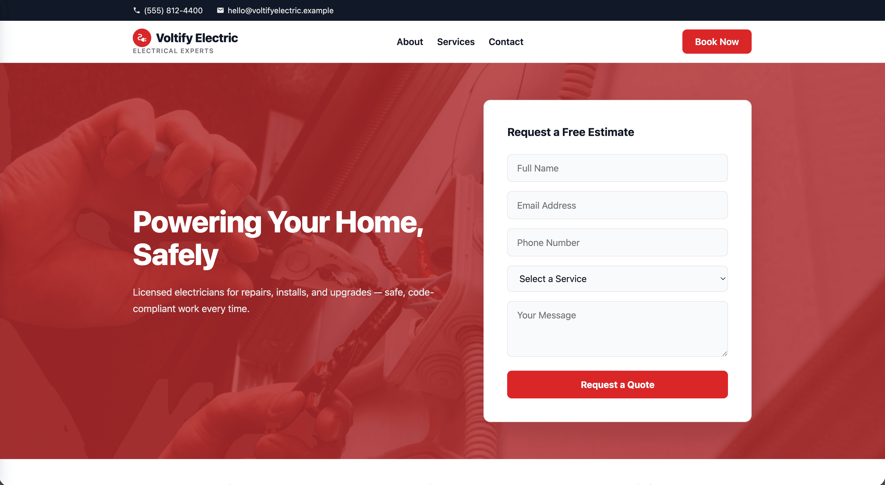 Voltify template example